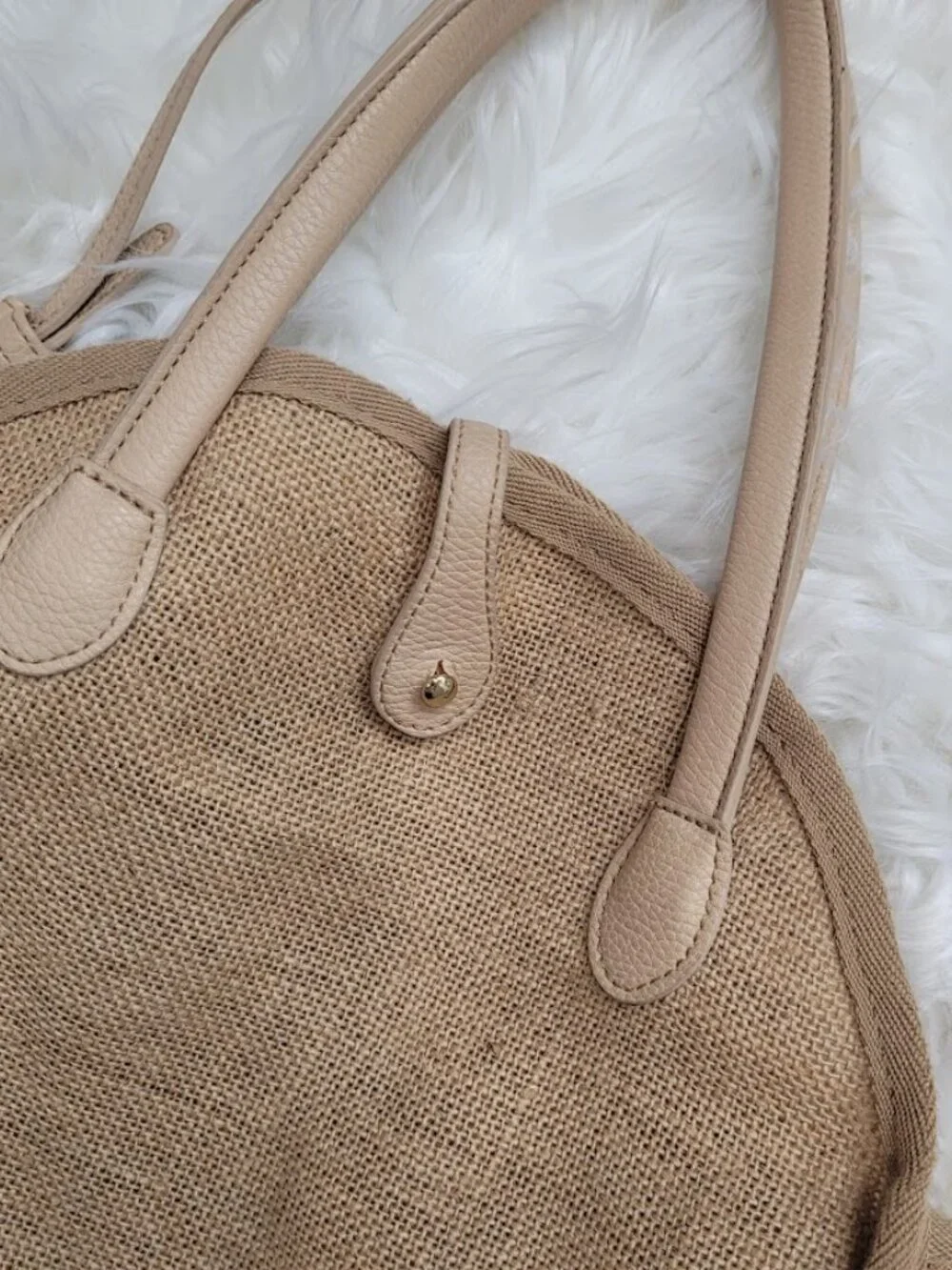 Who What Wear 100%‎ Jute Woven Tan Round Crossbody Purse Bag Resortwear Beach